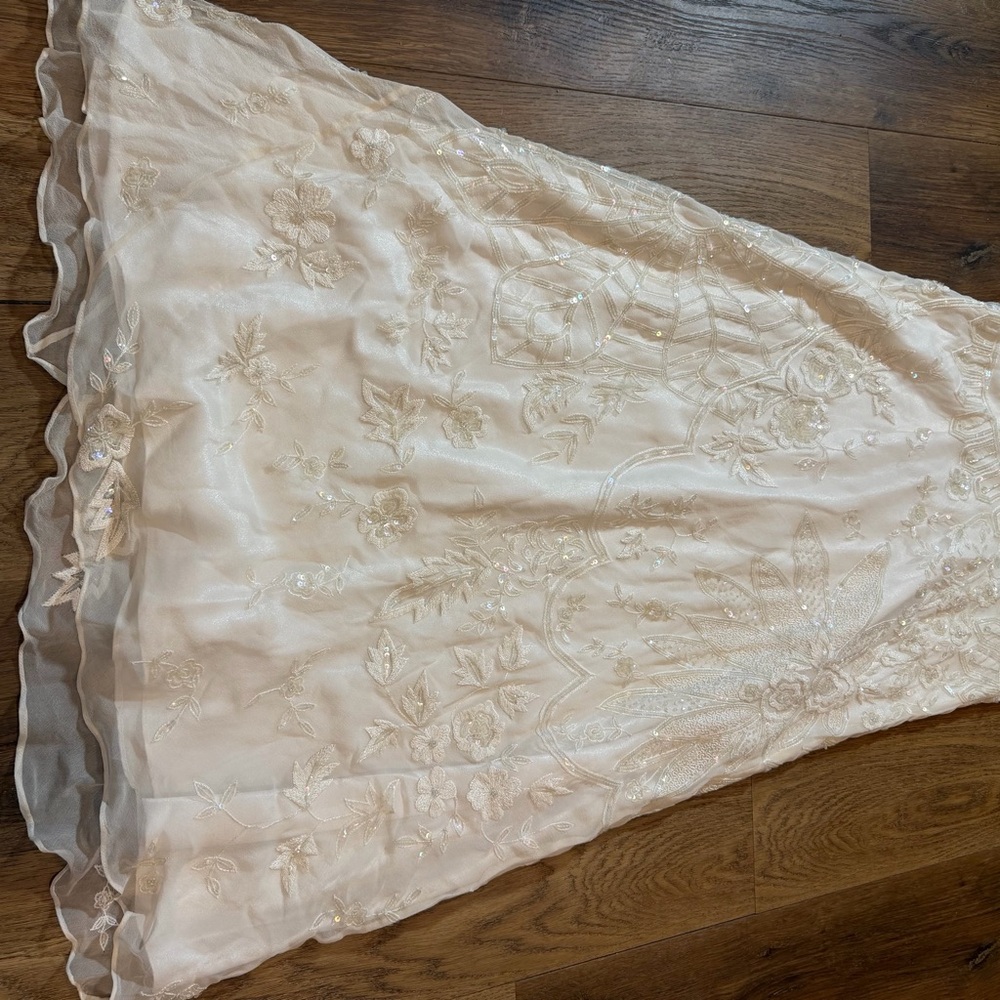 Vintage Y2K 100% Silk Beaded Dress Vintage Beaded Dress Vintage Wedding Dress - Picture 13 of 16